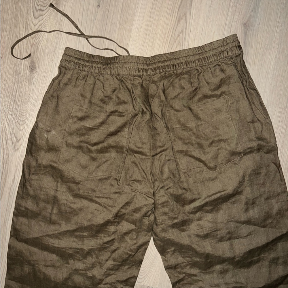 Zara Linen Straight Leg Pants Size XXL | Drawstring Waist - Picture 14 of 15